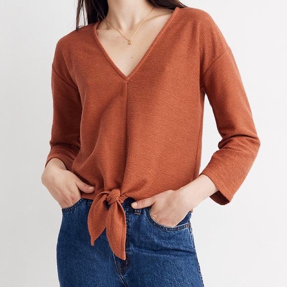 Madewell Tops - Madewell Tie Front Top NWOT🍂